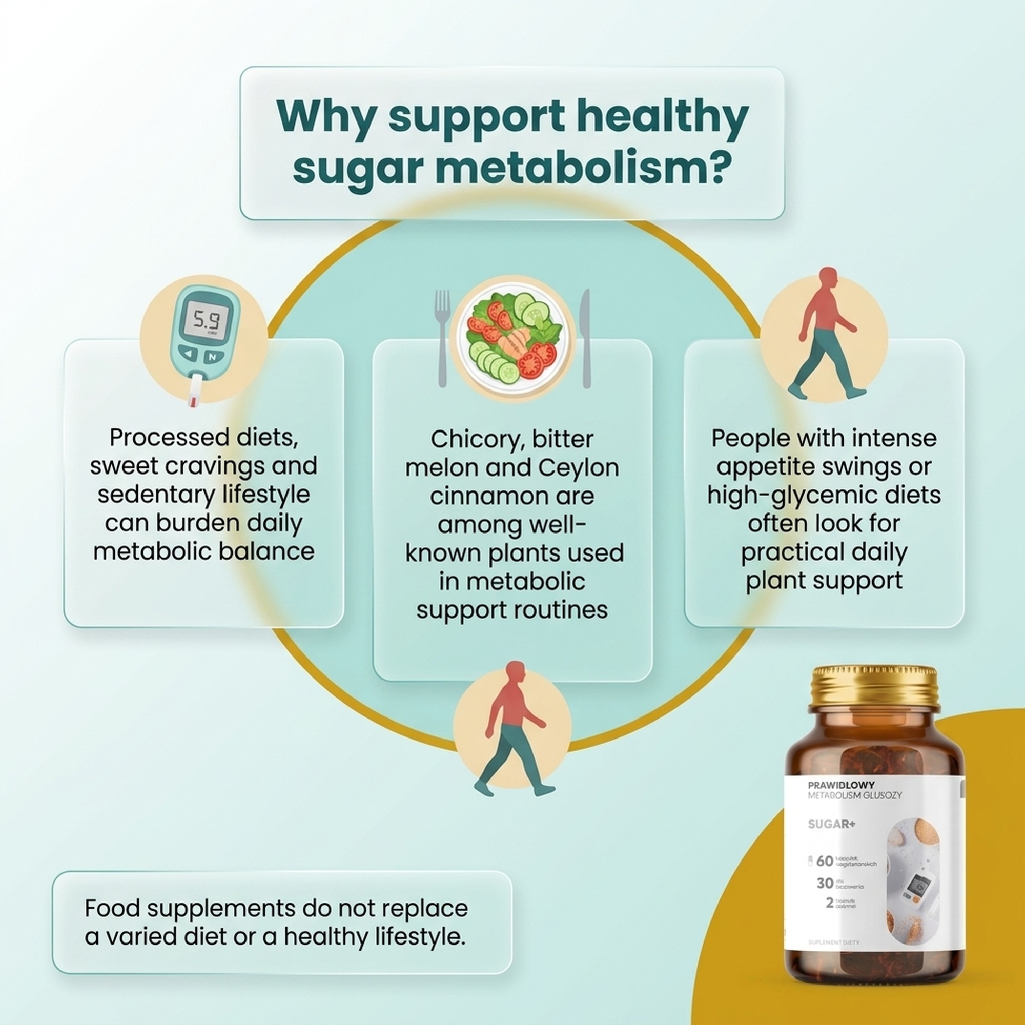 Sugar+ - Chicory + Bitter Melon + Cinnamon for Healthy Sugar Metabolism