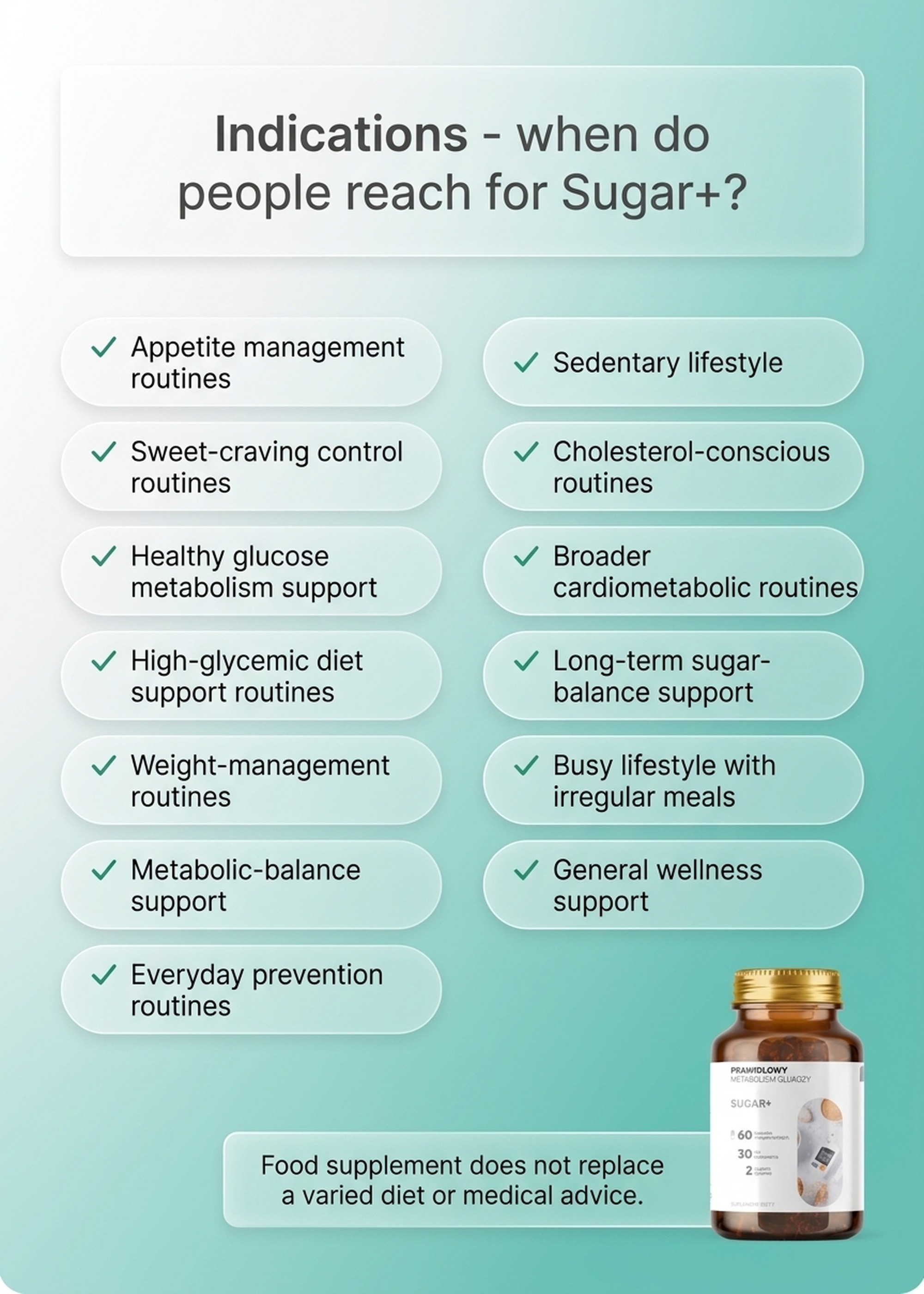 Sugar+ - Chicory + Bitter Melon + Cinnamon for Healthy Sugar Metabolism