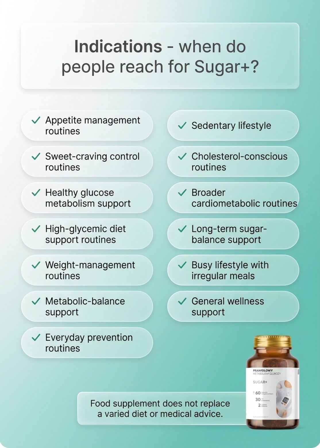 Sugar+ - Chicory + Bitter Melon + Cinnamon for Healthy Sugar Metabolism
