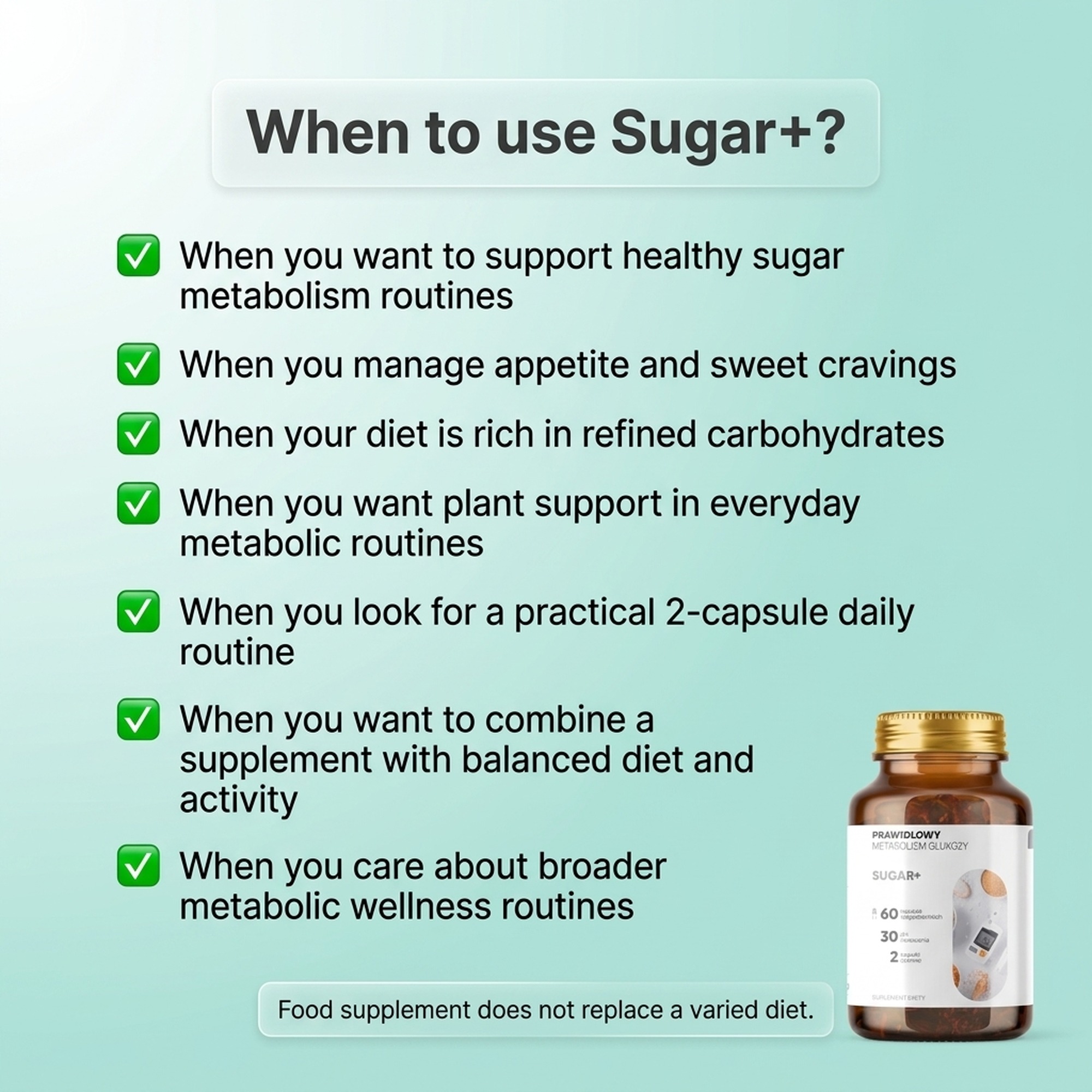 Sugar+ - Chicory + Bitter Melon + Cinnamon for Healthy Sugar Metabolism