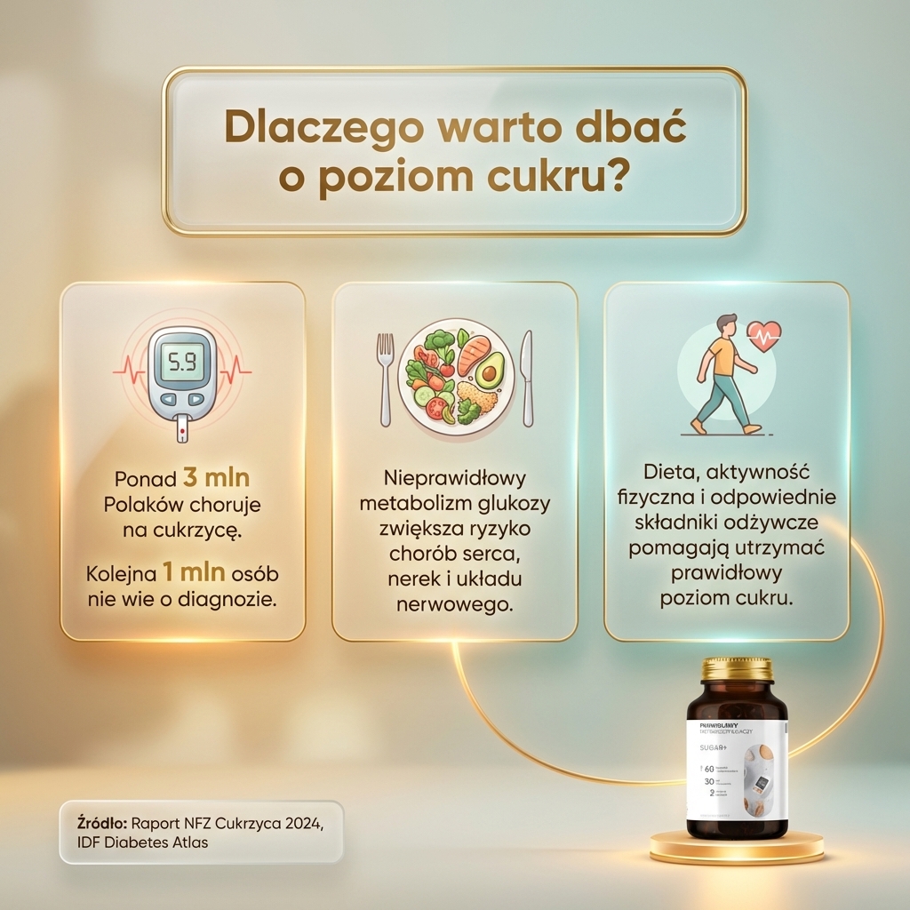 Sugar+ - Cykoria + Przepękla + Cynamonowiec na prawidłowy metabolizm cukru