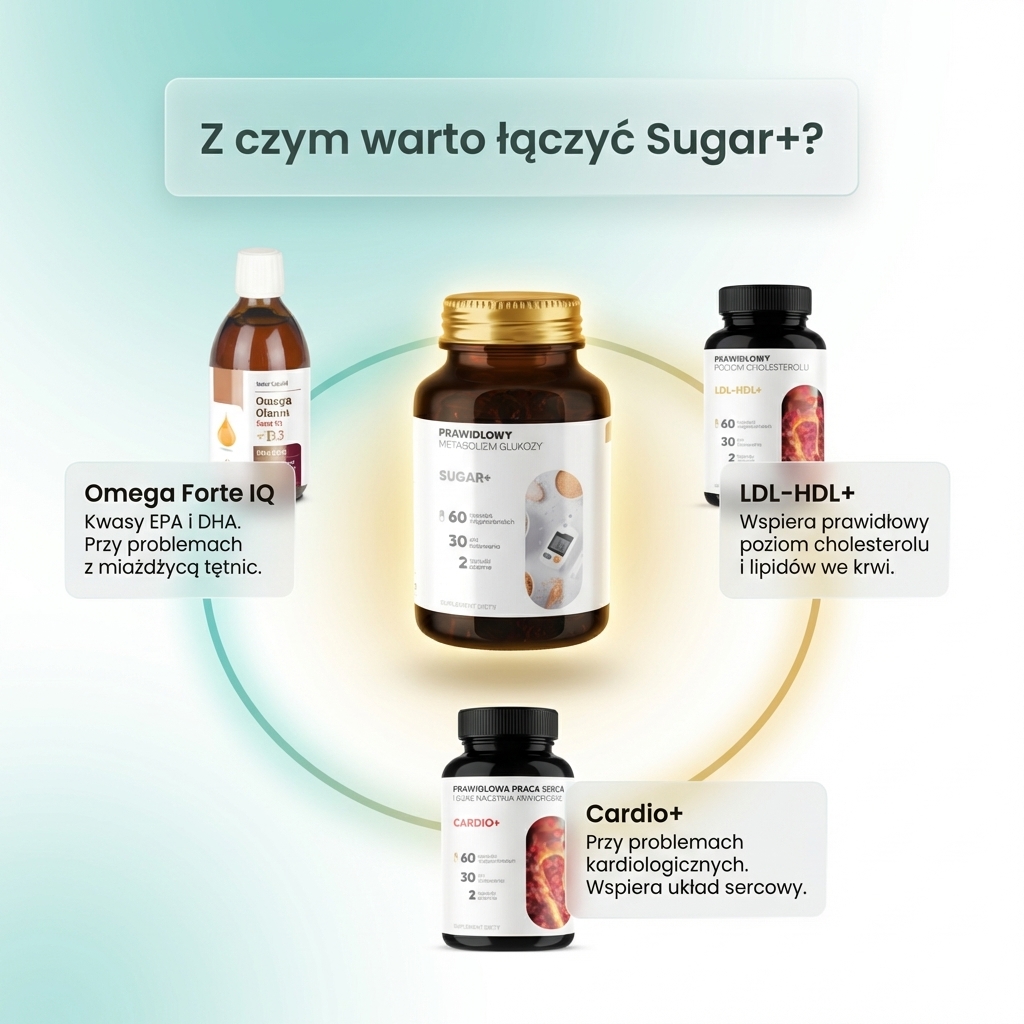 Sugar+ - Cykoria + Przepękla + Cynamonowiec na prawidłowy metabolizm cukru