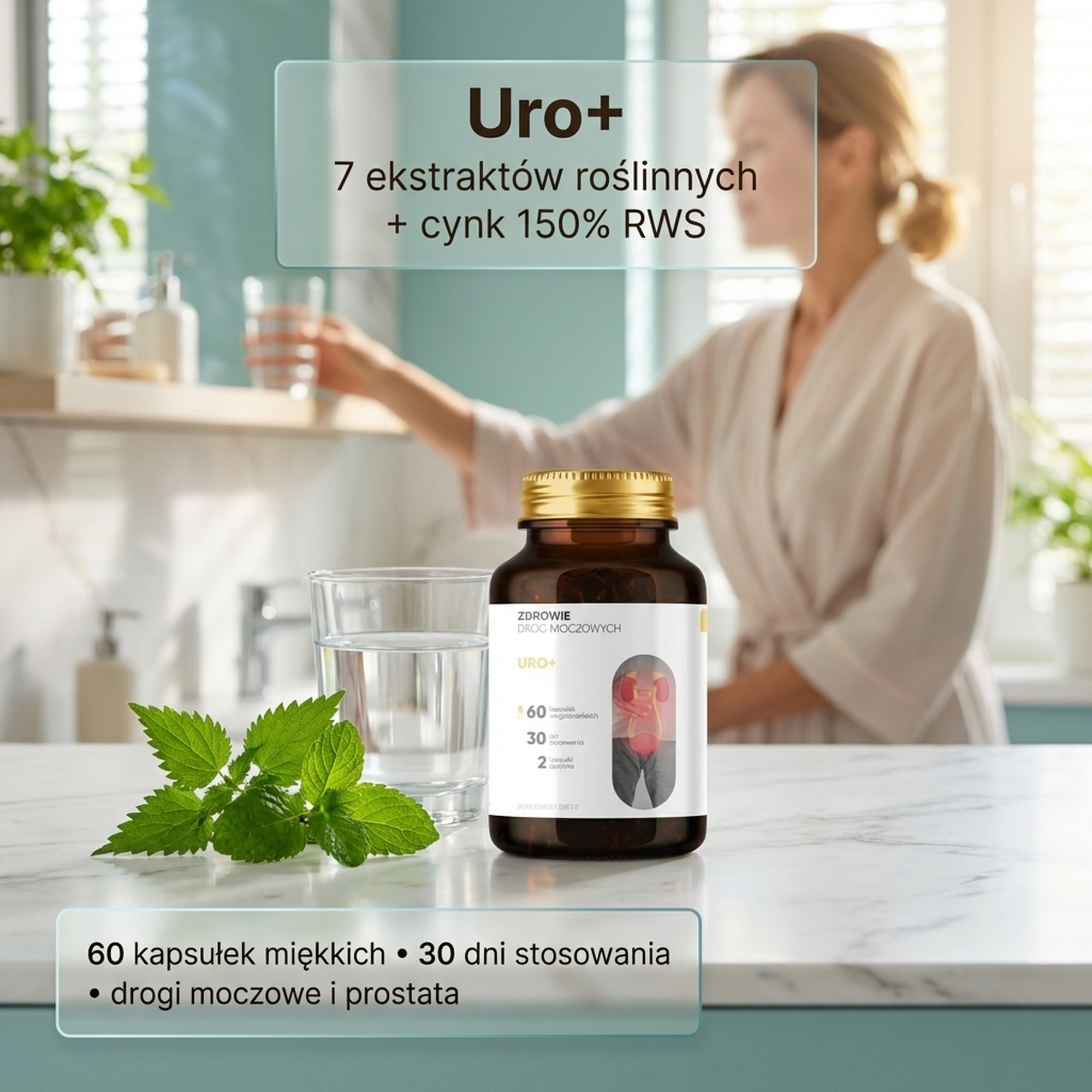 Uro+ - Nawłoć + Dynia + Nasturcja na zdrowy układ moczowy