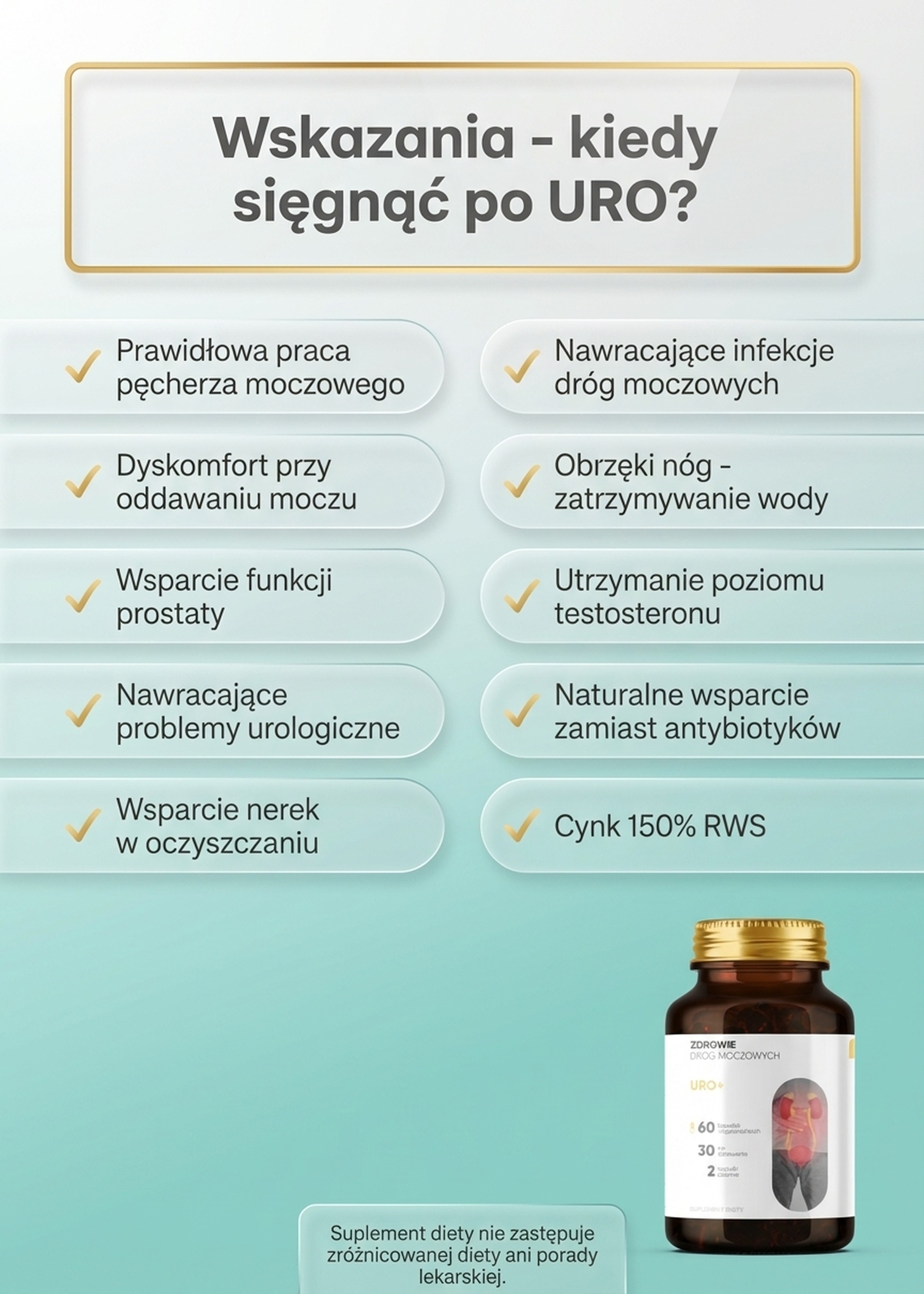 Uro+ - Nawłoć + Dynia + Nasturcja na zdrowy układ moczowy