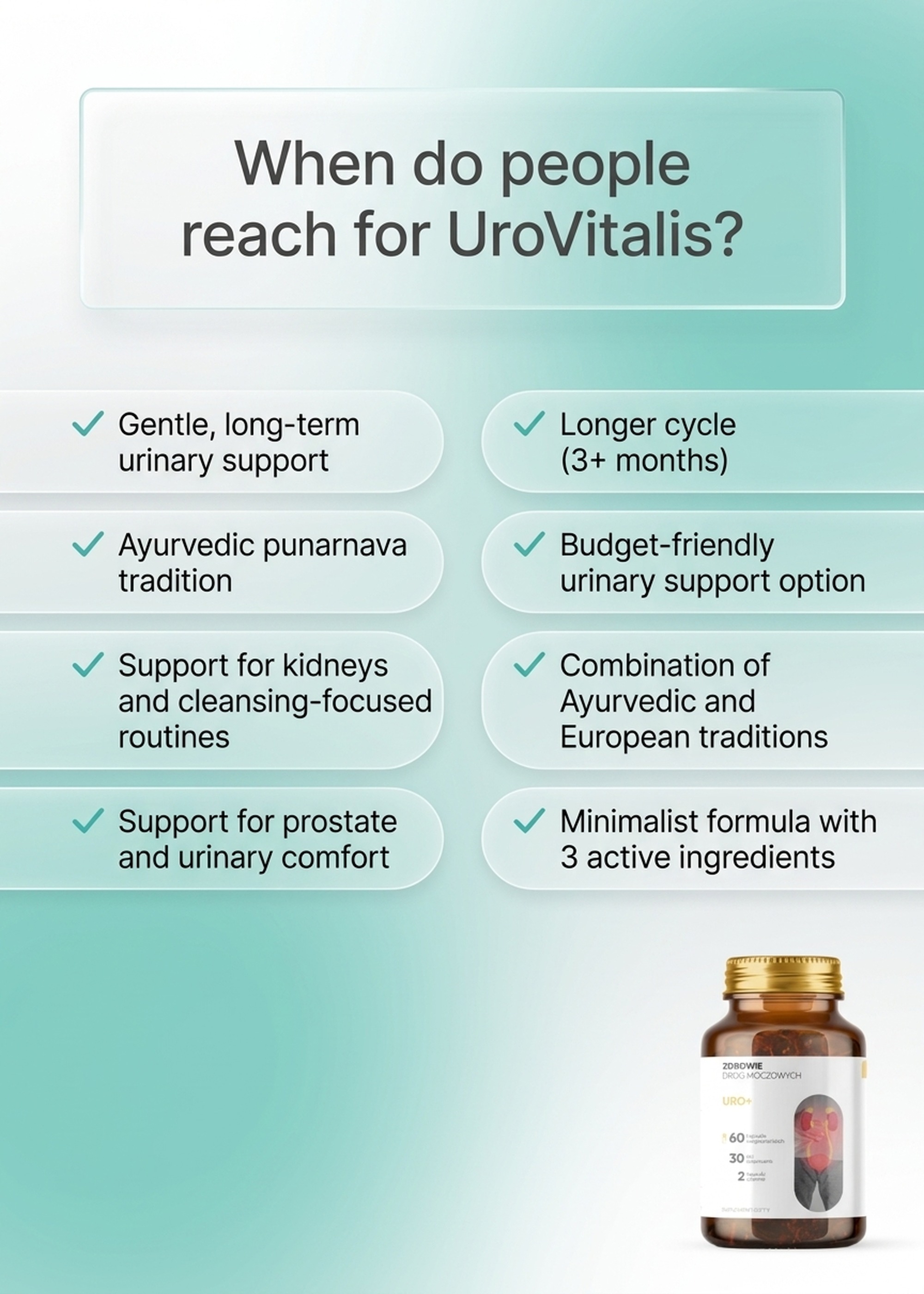 Uro Vitalis - Punarnava + Nettle + Pumpkin Seed for Urinary Routine