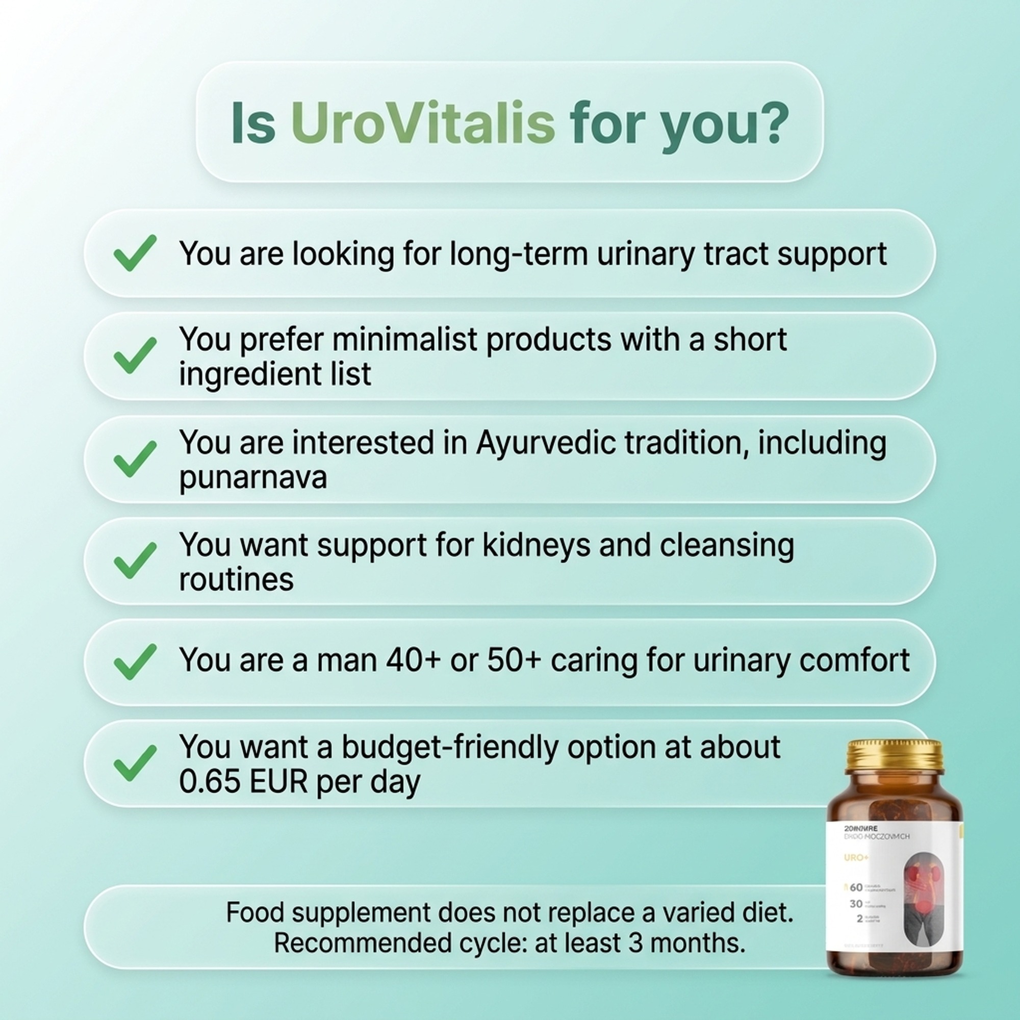 Uro Vitalis - Punarnava + Nettle + Pumpkin Seed for Urinary Routine