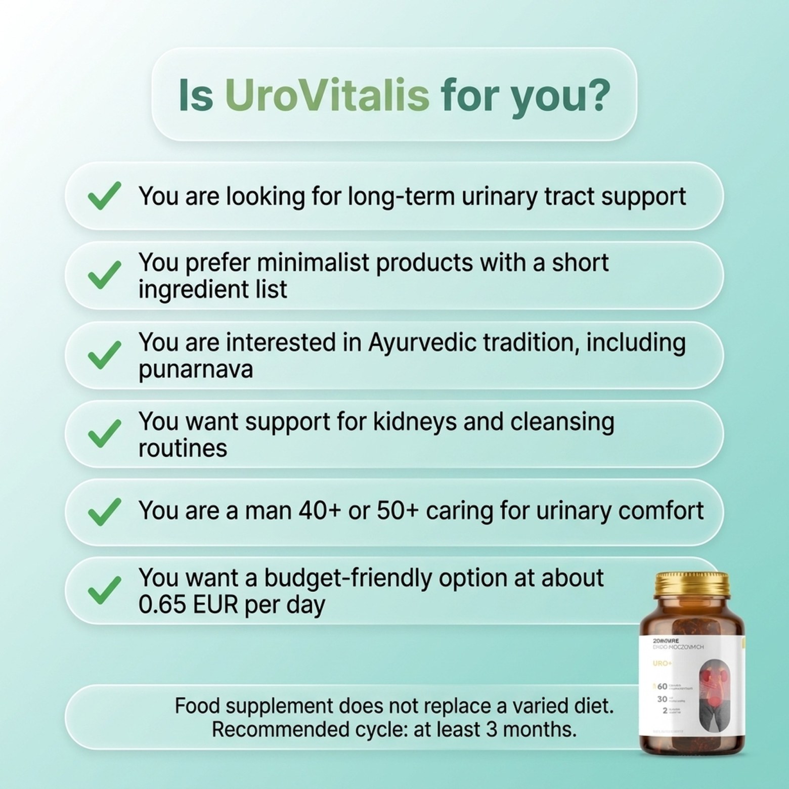 Uro Vitalis - Punarnava + Nettle + Pumpkin Seed for Urinary Routine