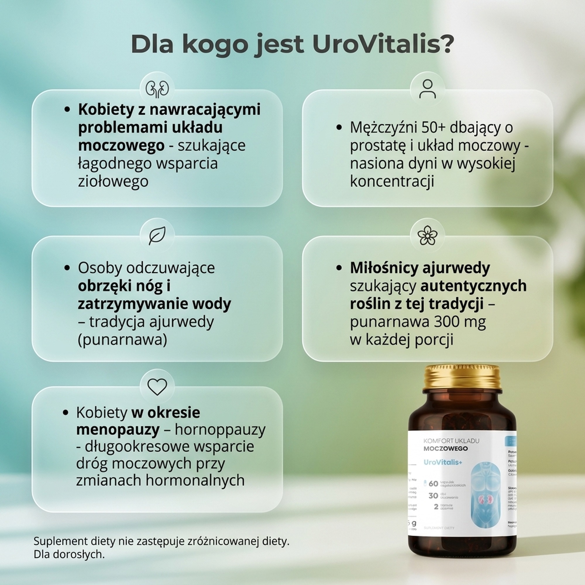 Uro Vitalis - Punarnawa + Pokrzywa + Nasiona dyni na układ moczowy