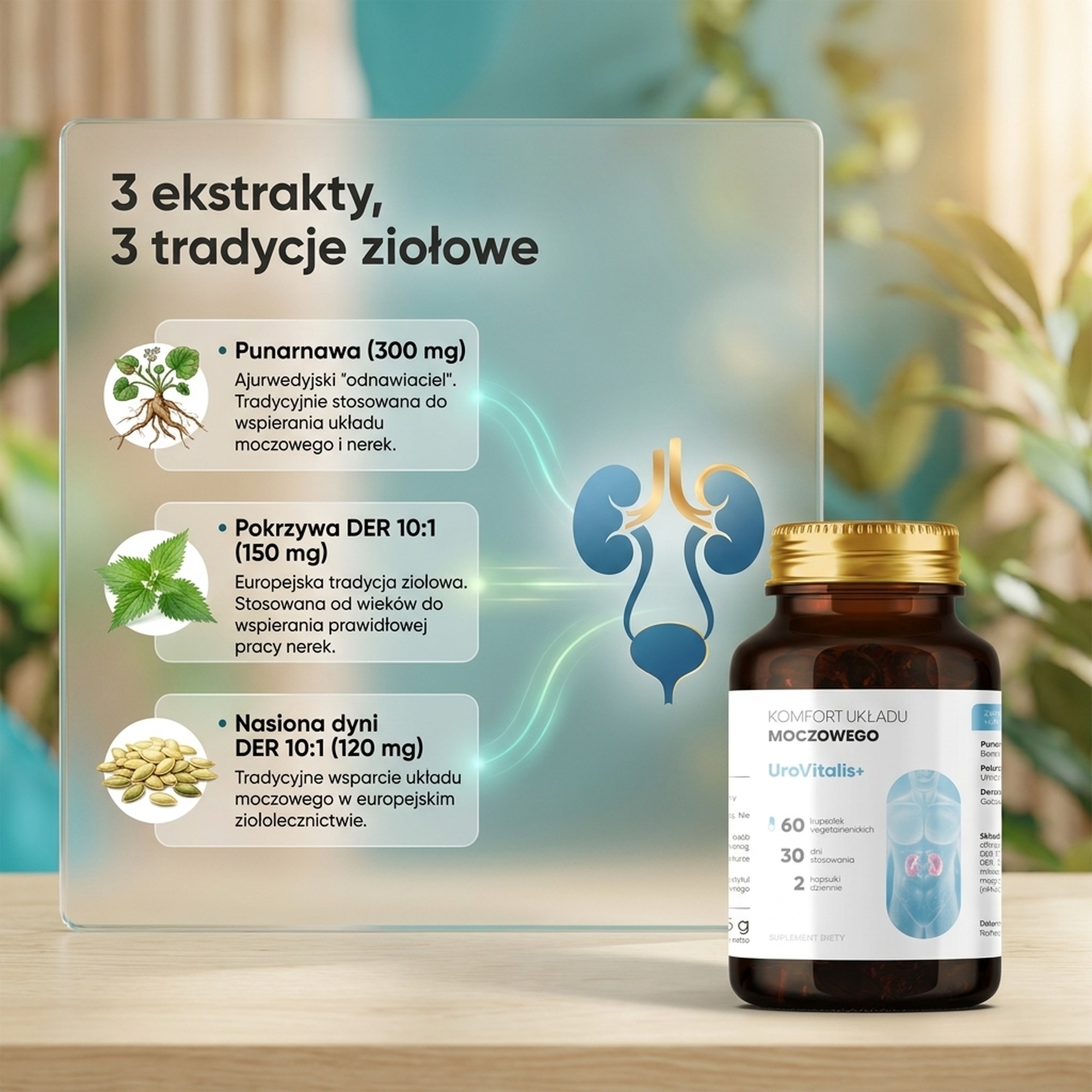 Uro Vitalis - Punarnawa + Pokrzywa + Nasiona dyni na układ moczowy