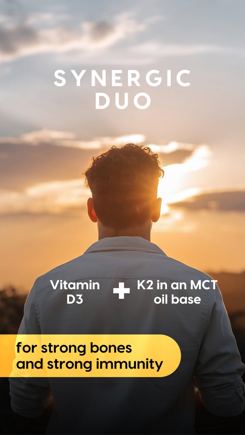 Vitamin D3 + K2 MK7 with MCT Oil - 2000 IU - Drops 50 ml
