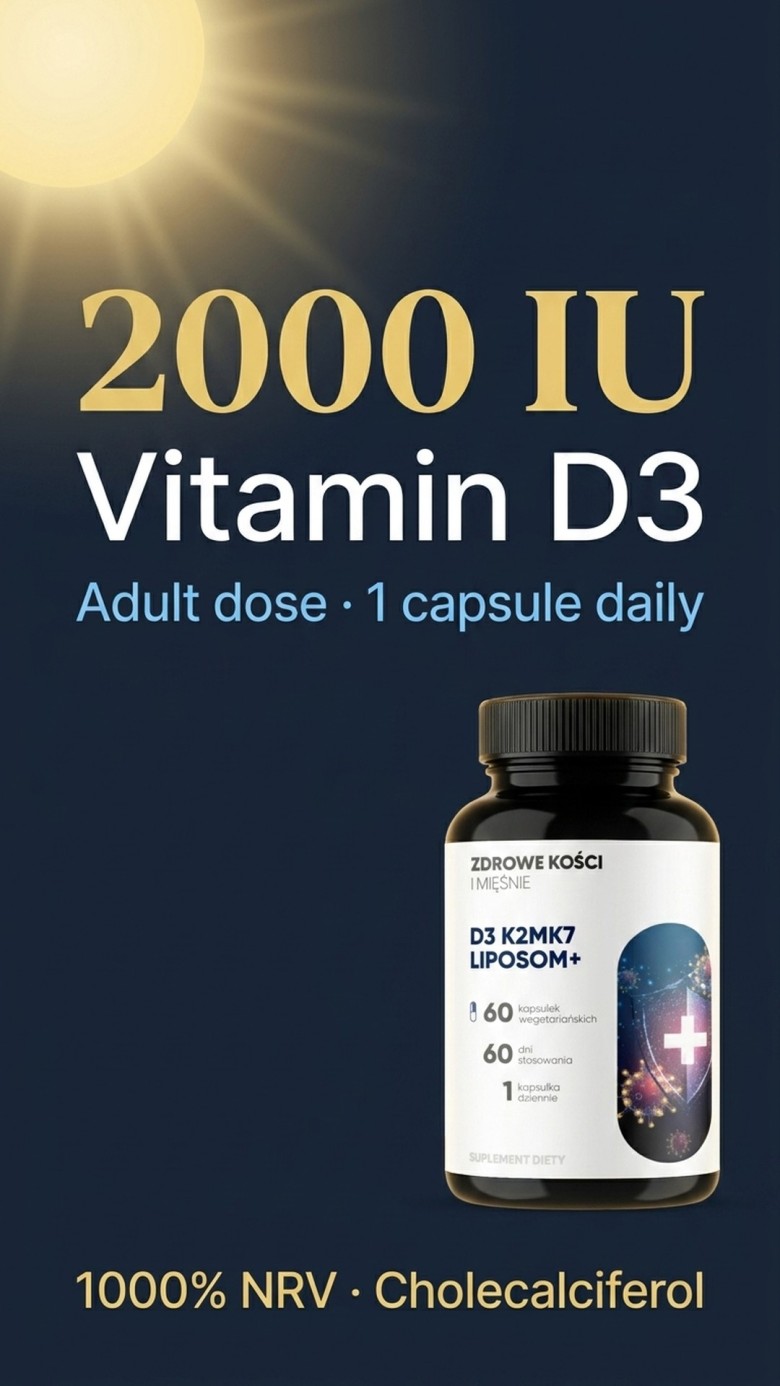 D3 K2 MK7 Liposomal+ - Vitamin D 2000 IU + K2 MK7 in Liposomes