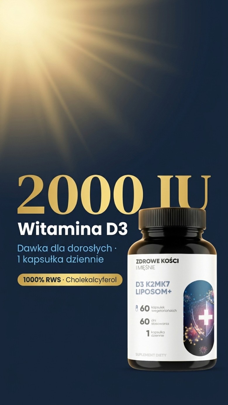 D3 K2 MK7 Liposom+ - Witamina D 2000 IU + K2 MK7 w liposomach