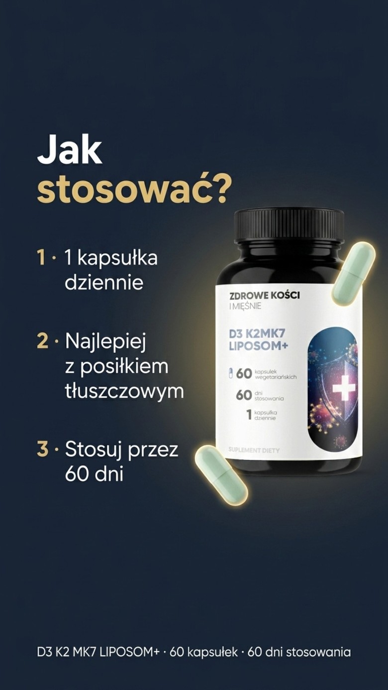 D3 K2 MK7 Liposom+ - Witamina D 2000 IU + K2 MK7 w liposomach