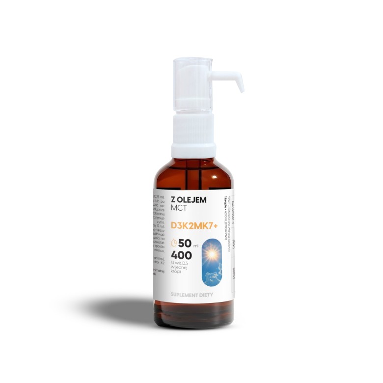 Vitamin D3 + K2 MK7 with MCT Oil - 2000 IU - Drops 50 ml