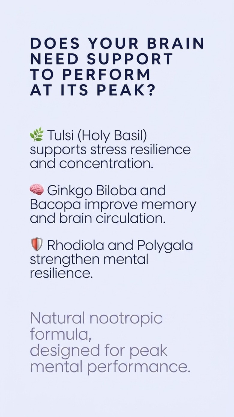 Mind+ - Holy Basil + Polygala + Ginkgo for Memory and Focus