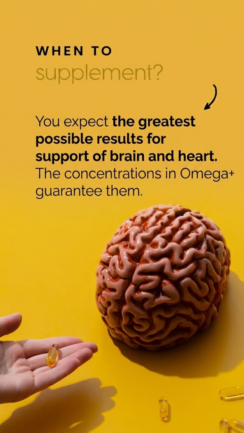 Omega+ - Omega-3 EPA DHA + Coenzyme Q10 for Heart and Brain