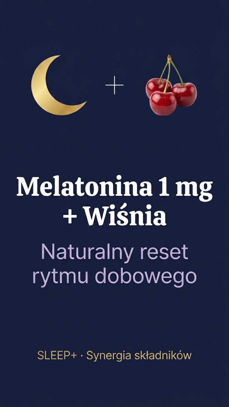 Sleep+ - Ashwagandha + Męczennica + Wiśnia z melatoniną na spokojny sen