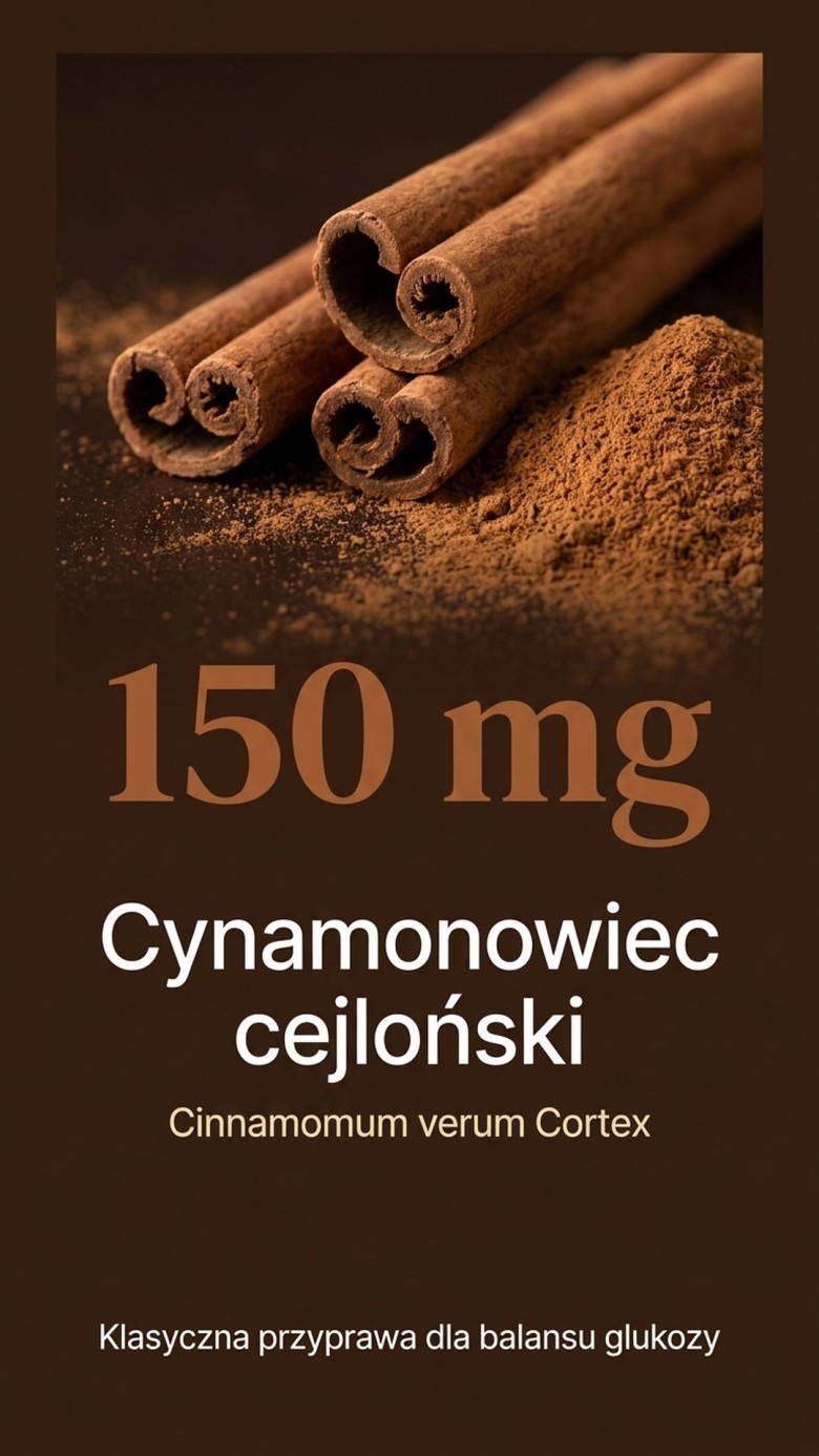 Sugar+ - Cykoria + Przepękla + Cynamonowiec na prawidłowy metabolizm cukru