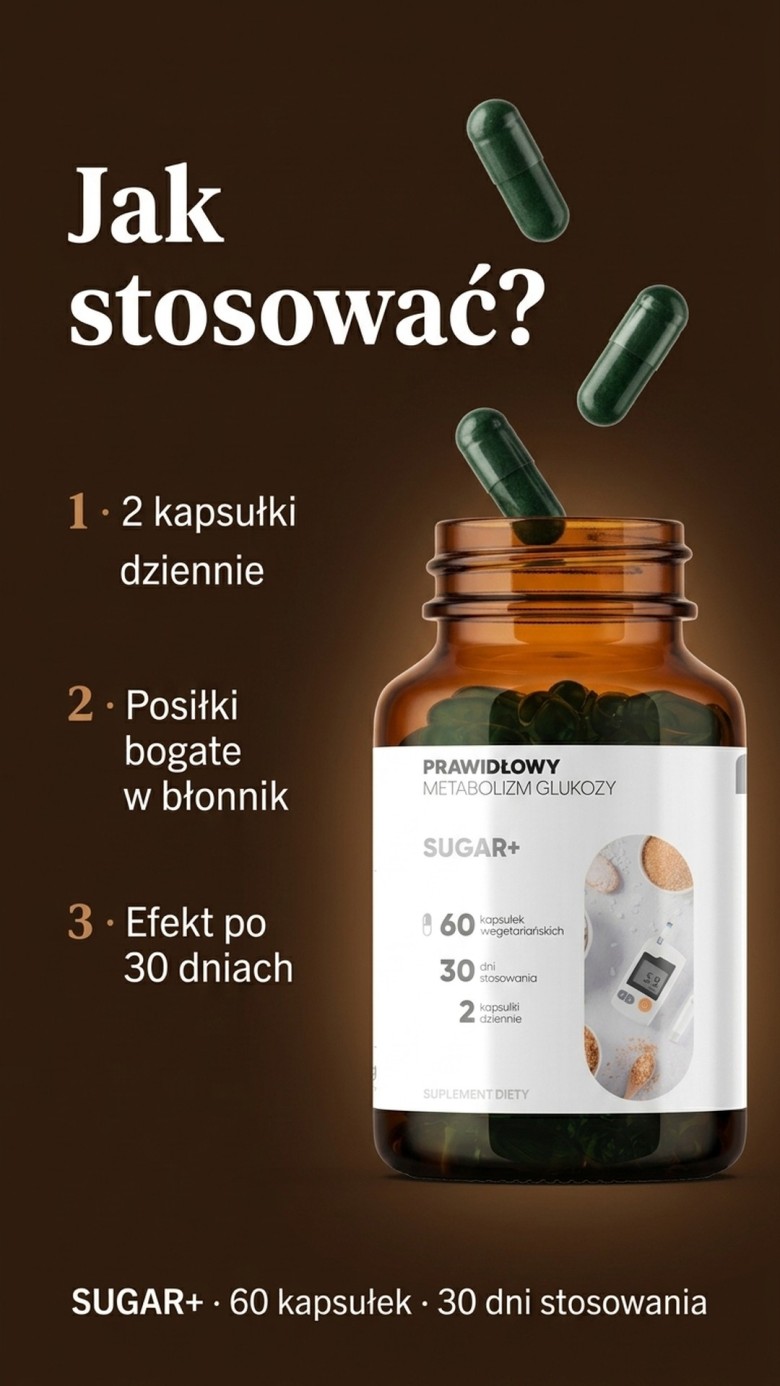 Sugar+ - Cykoria + Przepękla + Cynamonowiec na prawidłowy metabolizm cukru