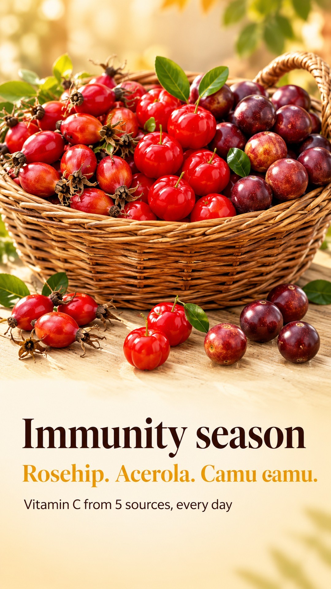 Vitamin C+ - Rosehip, Acerola and Camu Camu for Immunity and Collagen — story 1