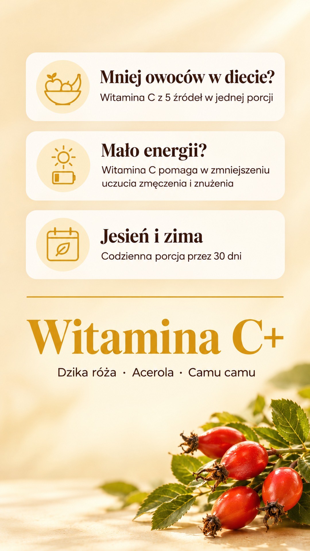 Witamina C+ - dzika róża, acerola i camu camu dla odporności i kolagenu — story 5