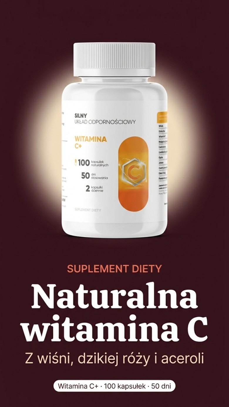 Witamina C+ - Wiśnia + Dzika róża + Acerola - naturalna witamina C