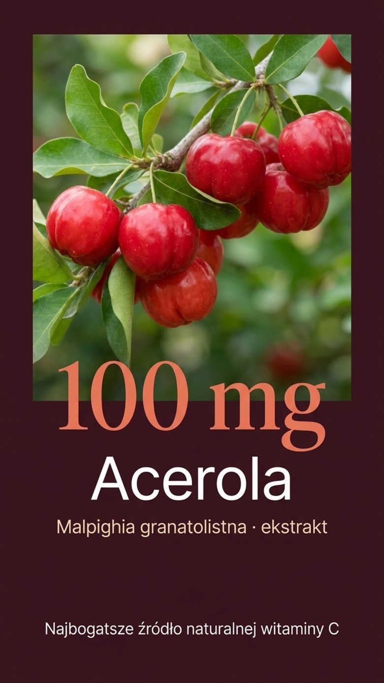 Witamina C+ - Wiśnia + Dzika róża + Acerola - naturalna witamina C