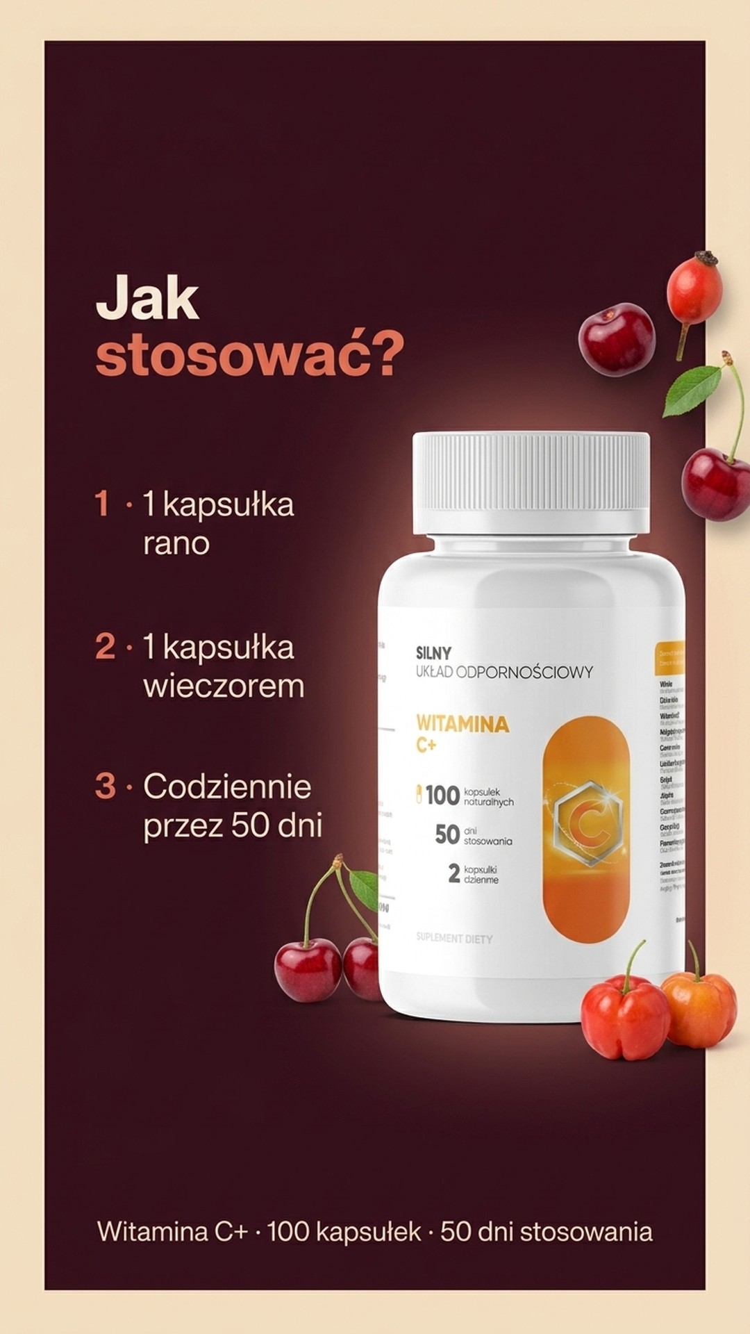 Witamina C+ - wiśnia, dzika róża i acerola dla odporności i kolagenu — story 5