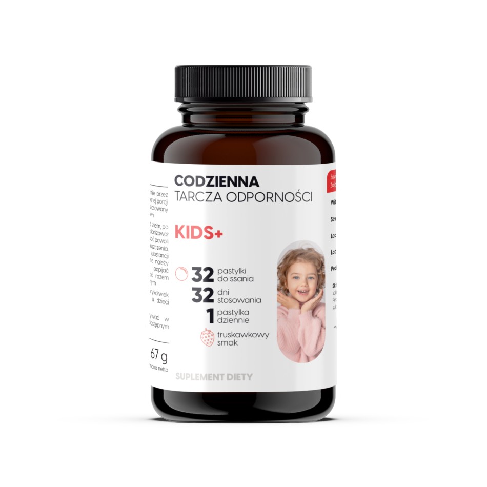 KIDS+ - Probiotyki + Witamina D bez cukru dla dzieci 3+