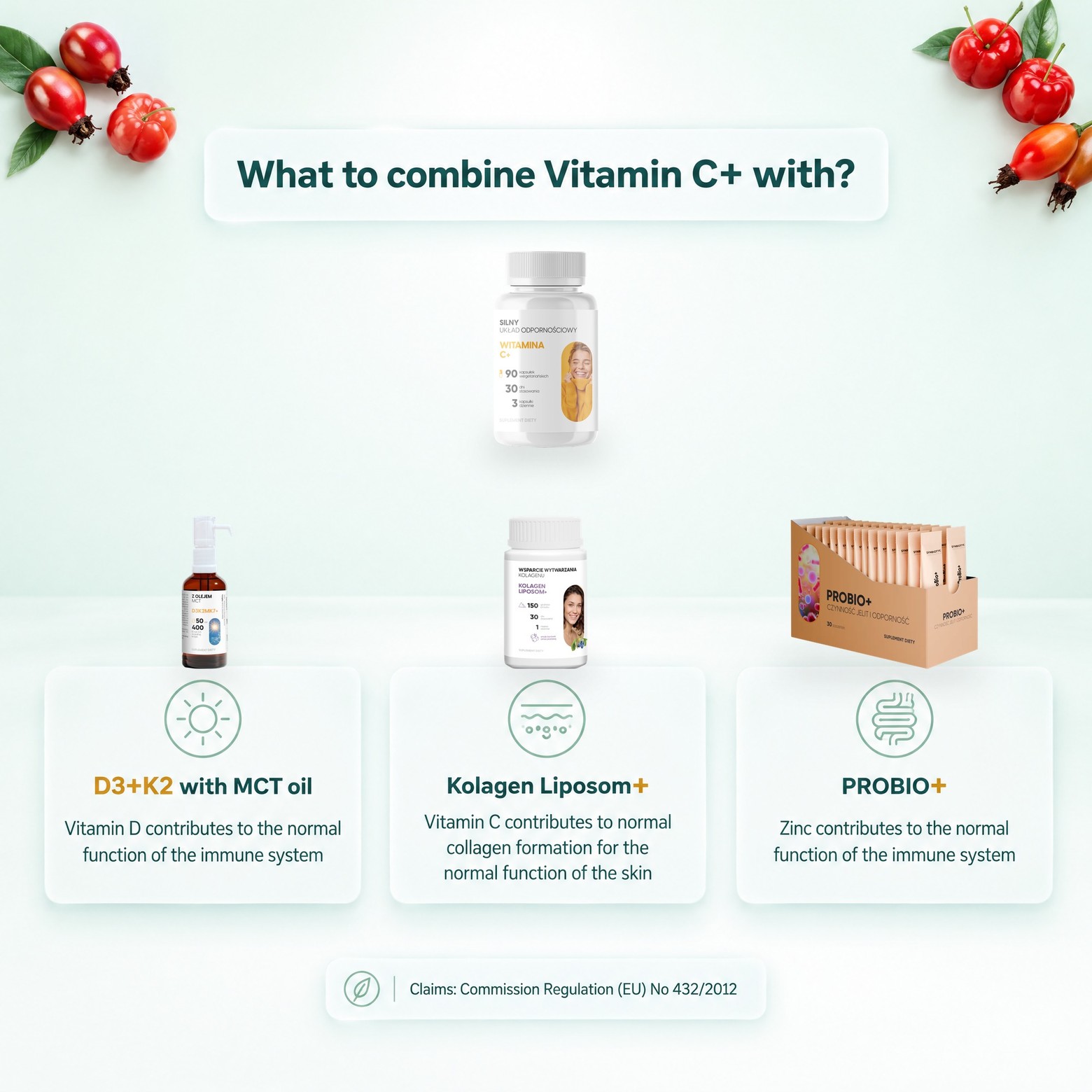 Vitamin C+ - Rosehip, Acerola and Camu Camu for Immunity and Collagen