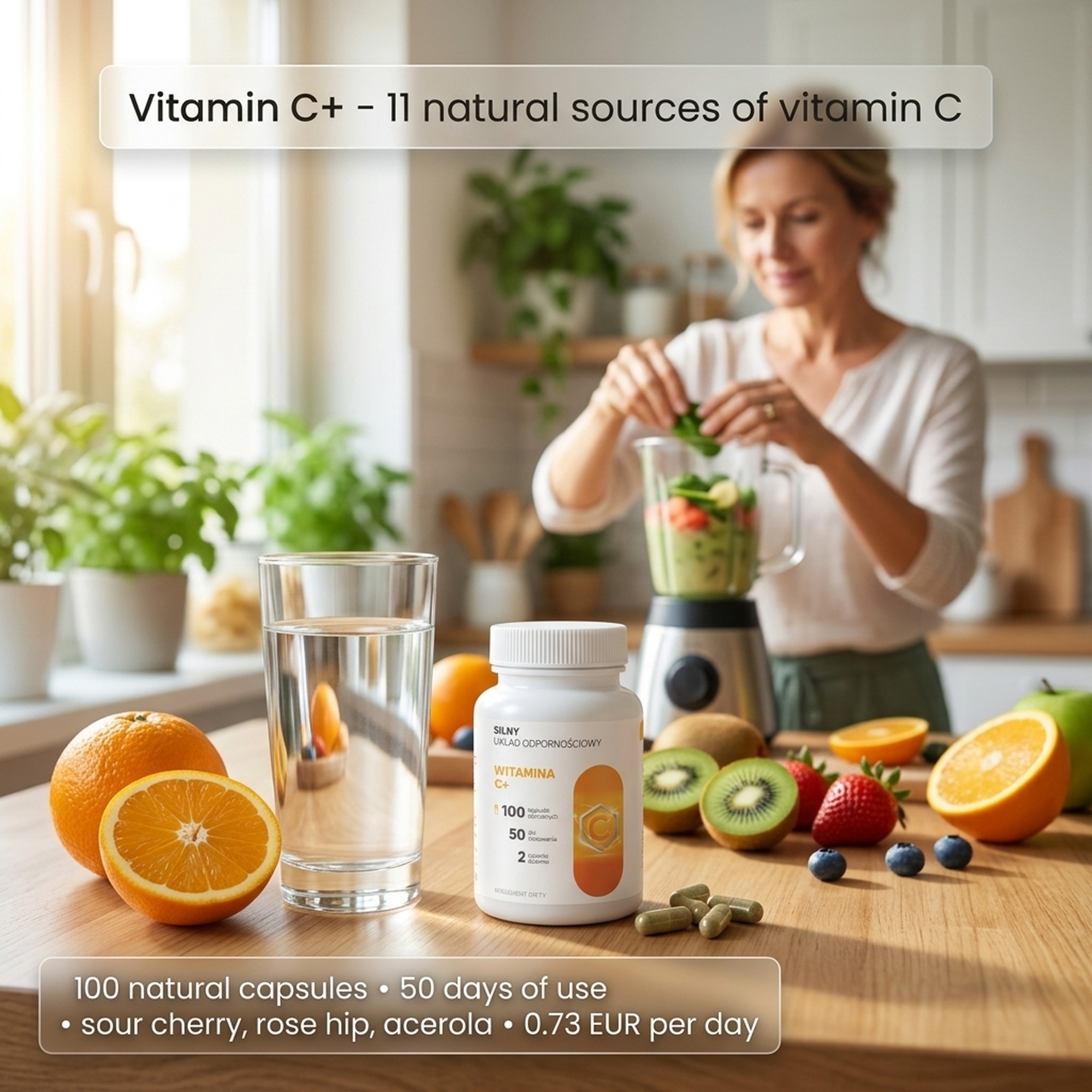 Vitamin C+ - Cherry, Rosehip and Acerola for Immunity and Collagen
