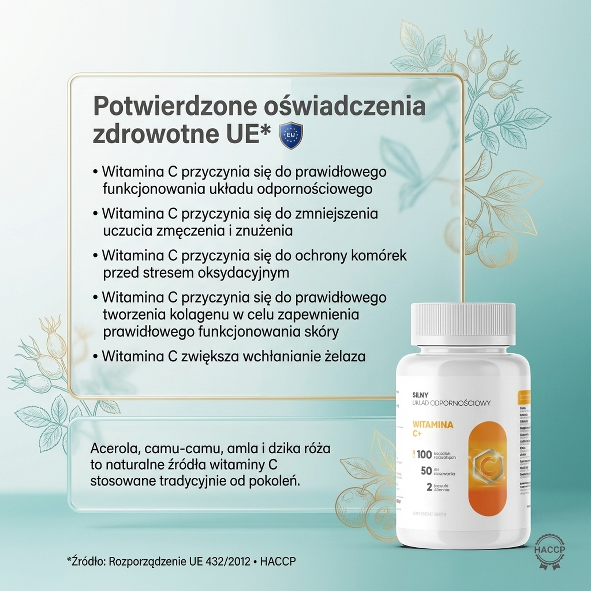 Witamina C+ - wiśnia, dzika róża i acerola dla odporności i kolagenu