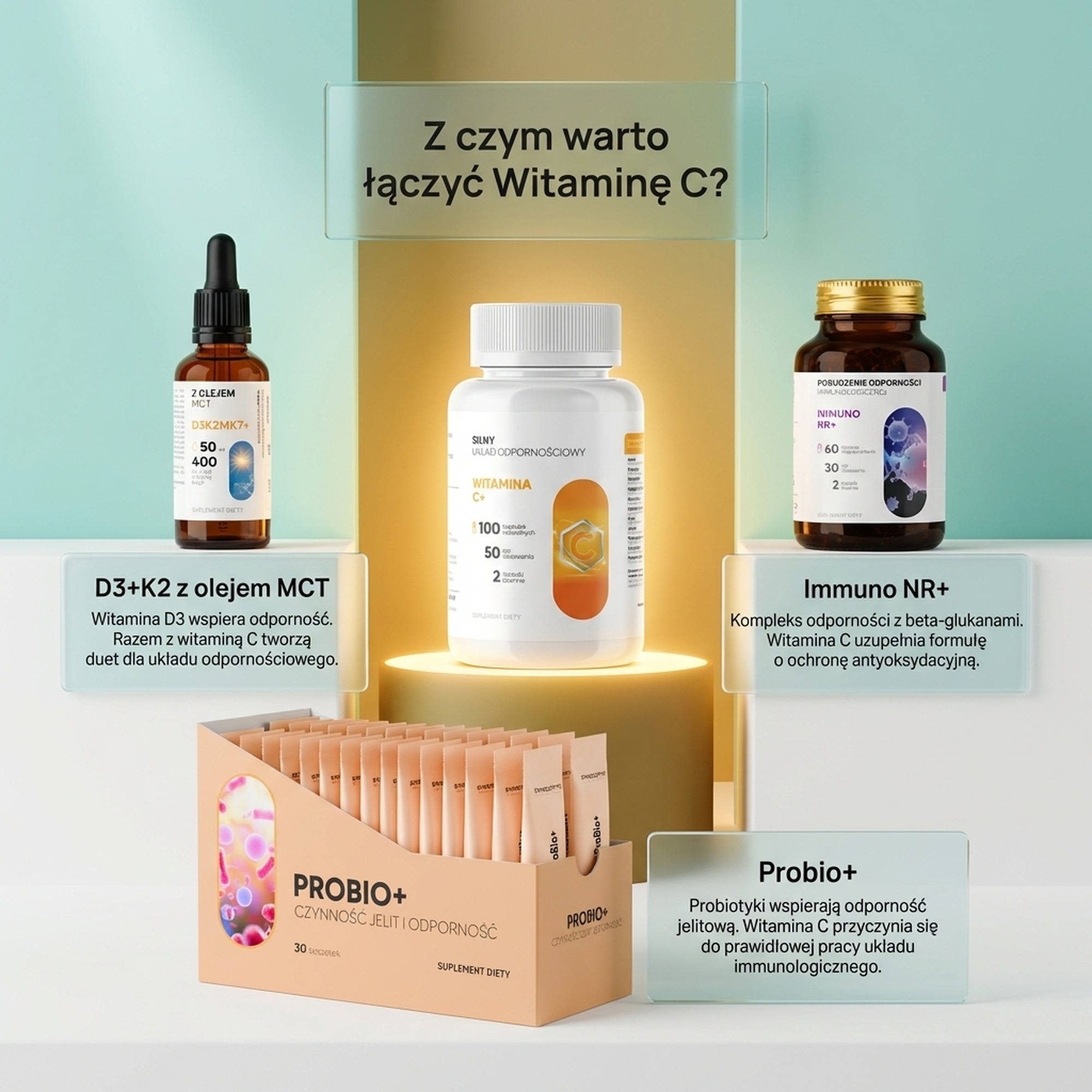 Witamina C+ - wiśnia, dzika róża i acerola dla odporności i kolagenu