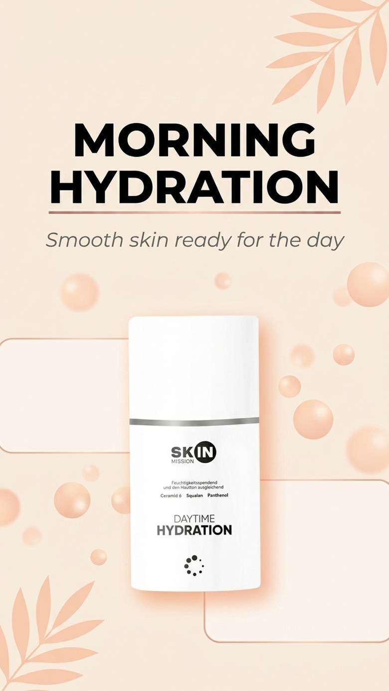 DayTime Hydration - Day Cream with Peach Oil + Ceramides + Lecithin - Skin Mission