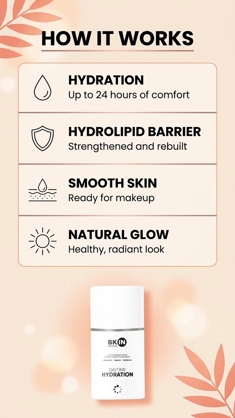 DayTime Hydration - Day Cream with Peach Oil + Ceramides + Lecithin - Skin Mission
