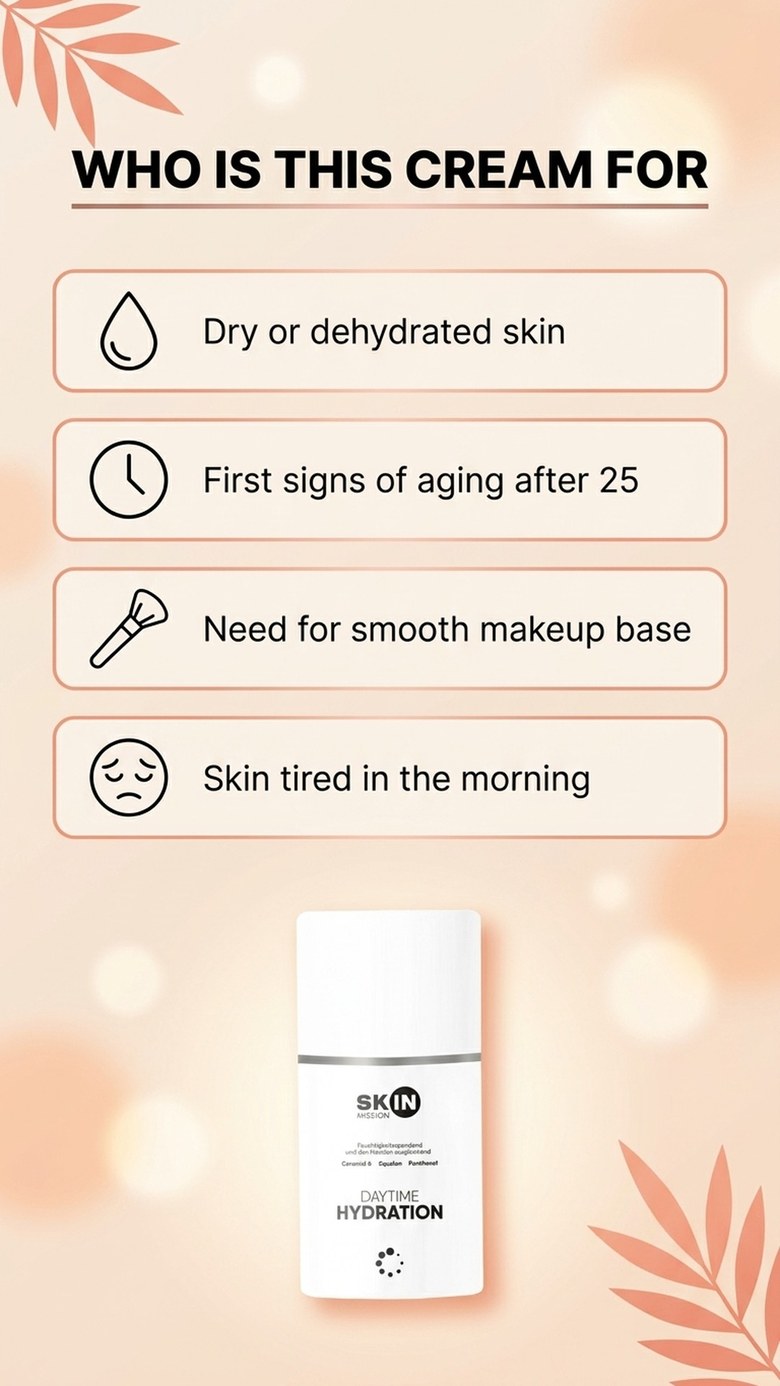 DayTime Hydration - Day Cream with Peach Oil + Ceramides + Lecithin - Skin Mission