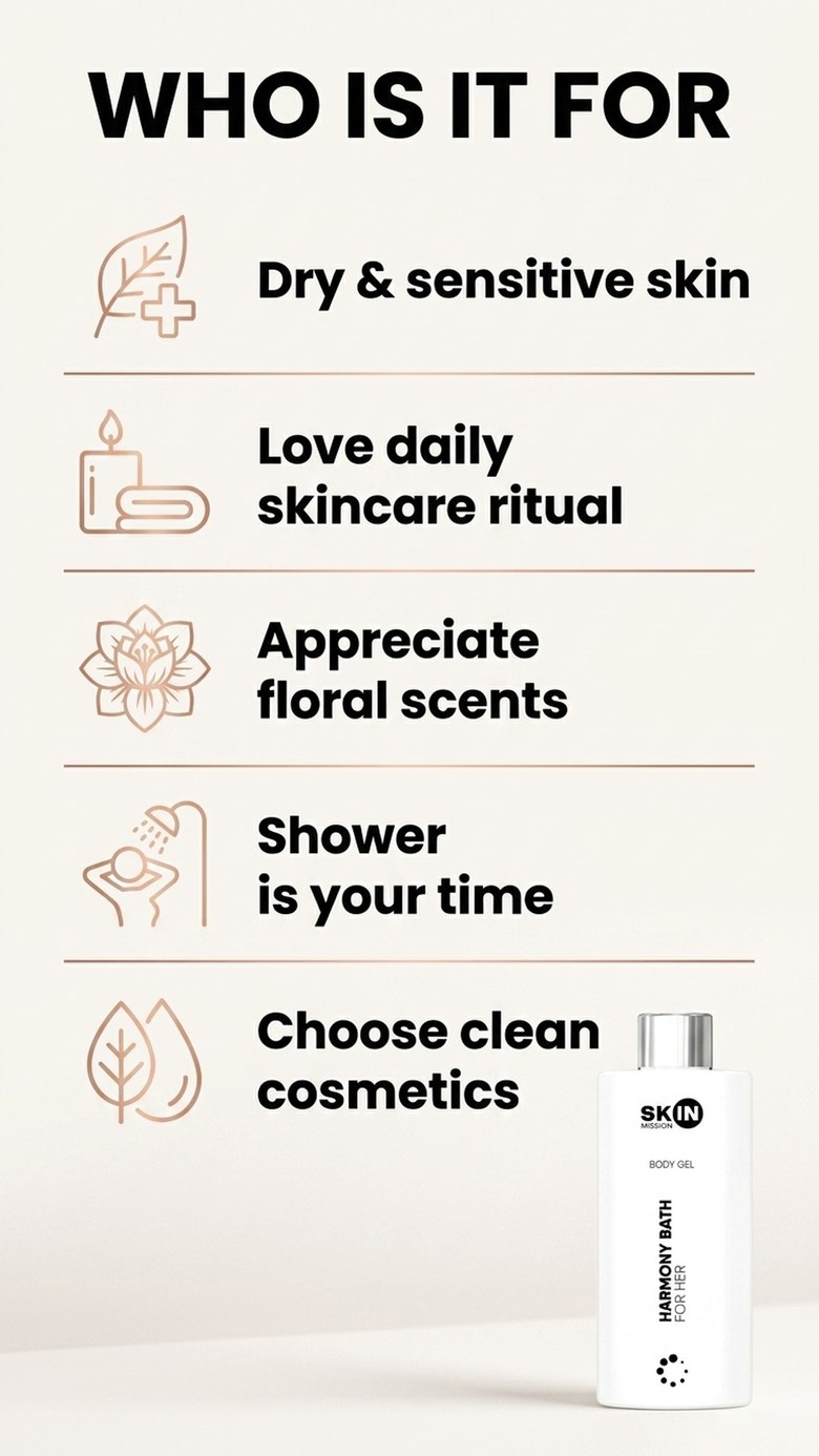 Harmony Bath For Her – Moisturizing Shower Gel for Women – 300ml | Skin Mission