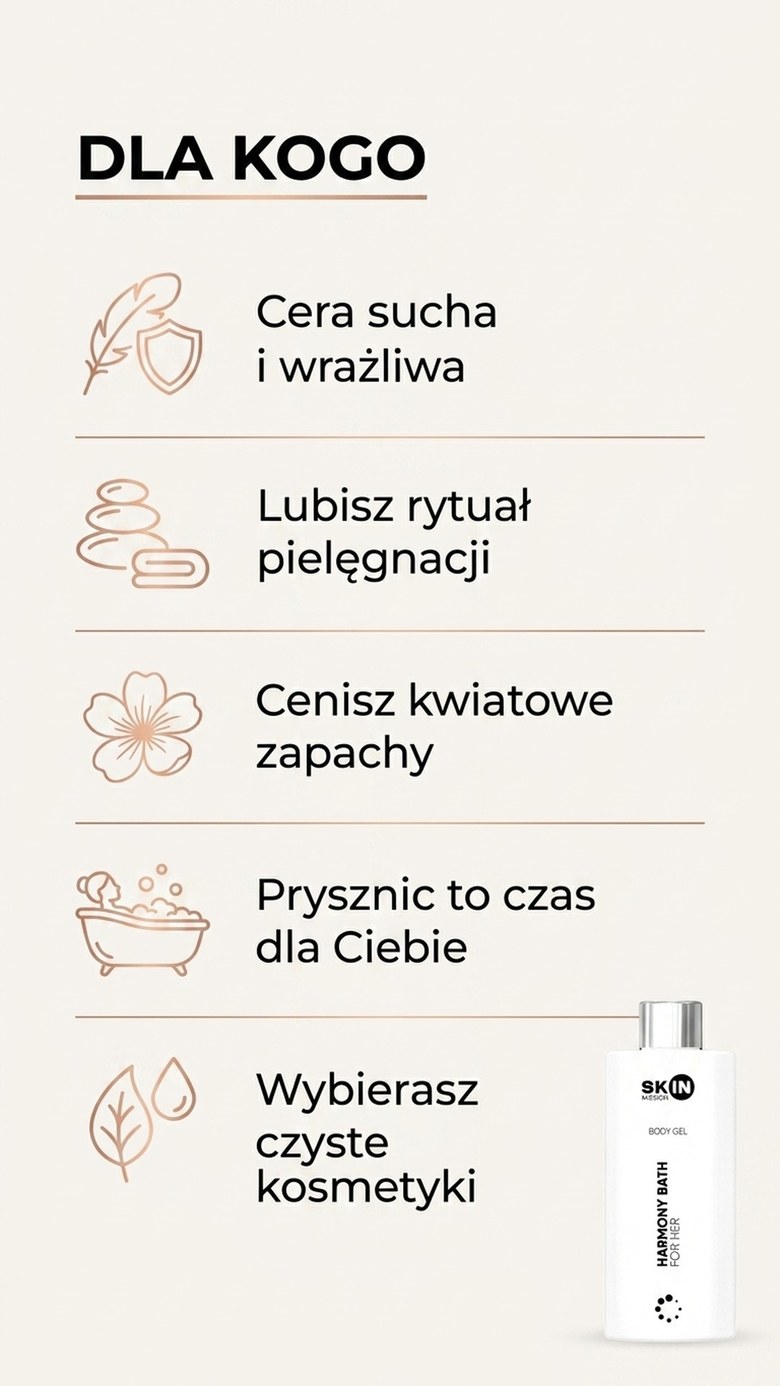Harmony Bath For Her - Nawilżający Żel pod Prysznic dla kobiet - 300ml | Skin Mission