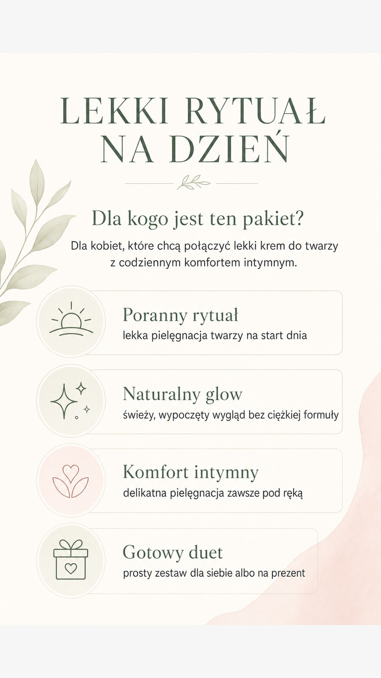 Pakiet: Lekki rytuał na dzień - Sunrise Glow Cream No. 4 + krem łagodzący LAVU do pielęgnacji intymnej