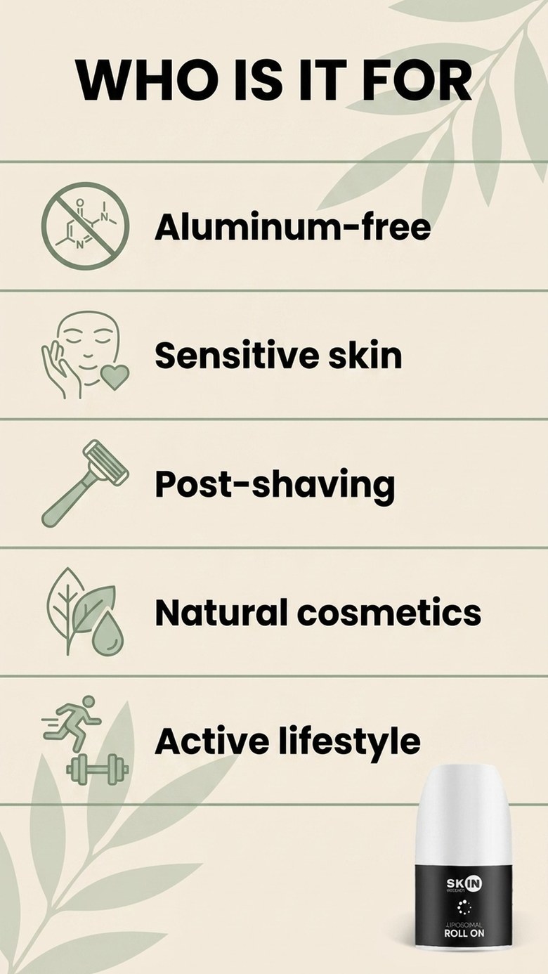 Liposomal Roll On - 16 Plant Extracts + Zinc - Aluminium-free Deodorant | Skin Mission