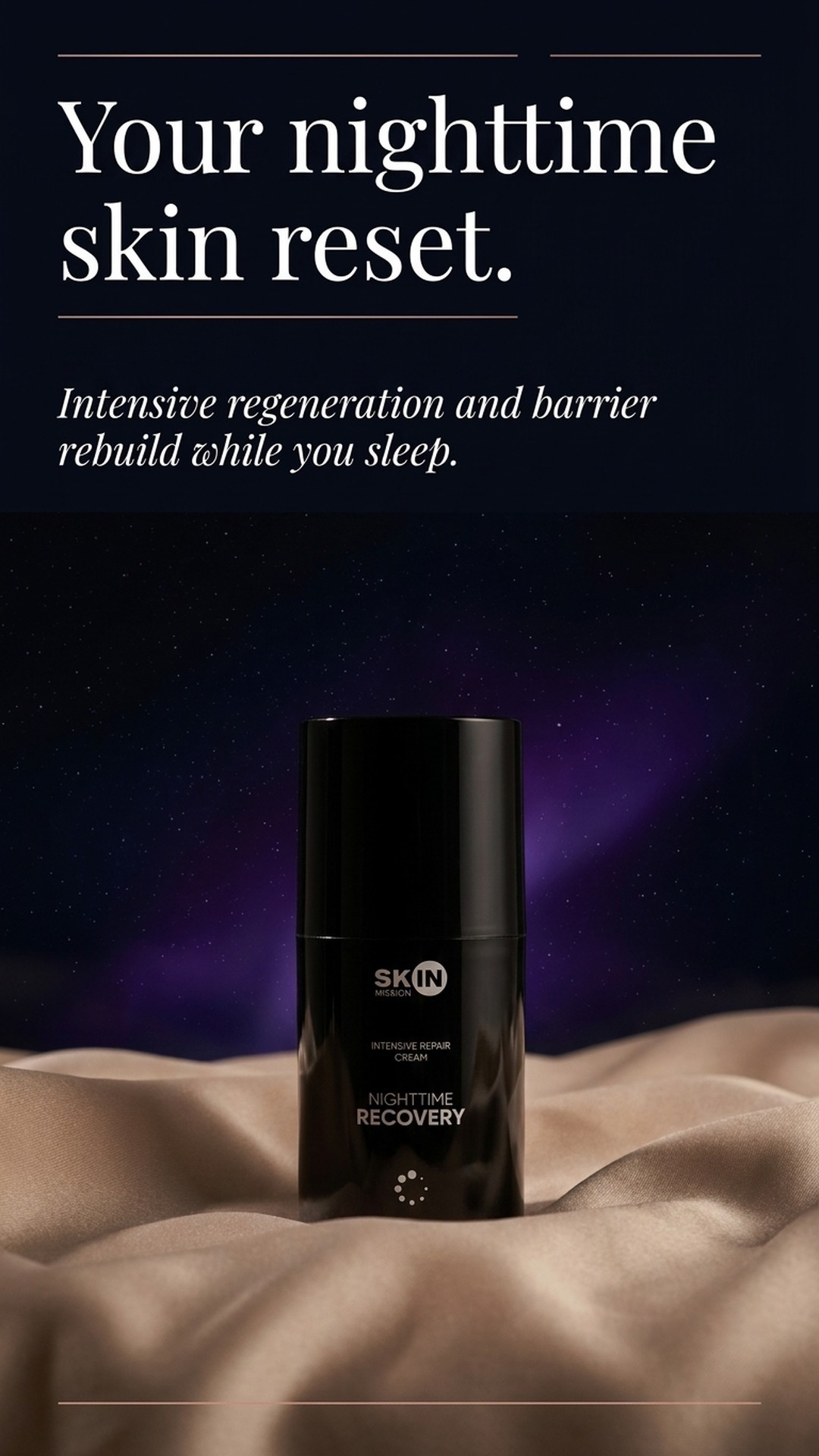 NightTime Recovery - Night Cream with Peptides + Niacinamide + Ceramides - Skin Mission — story 1