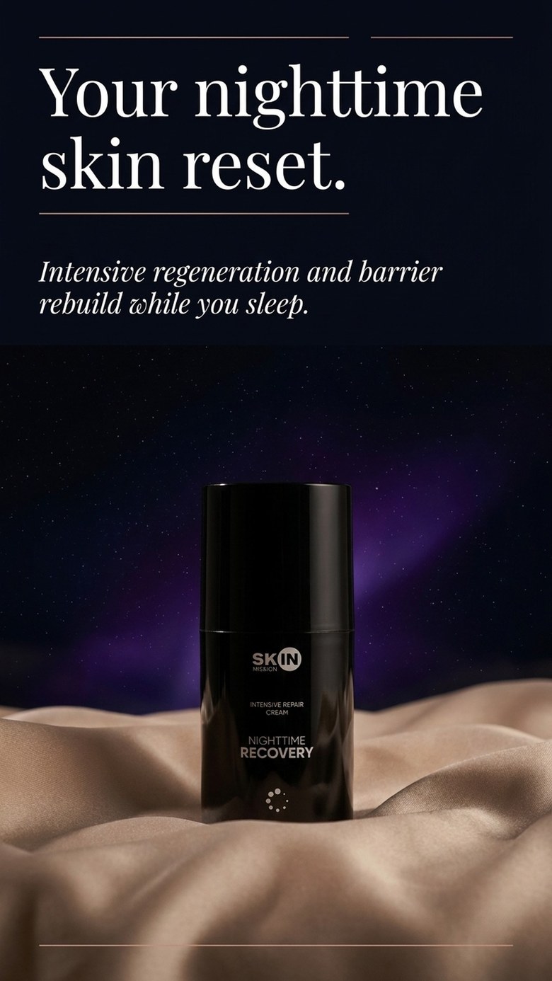 NightTime Recovery - Night Cream with Peptides + Niacinamide + Ceramides - Skin Mission