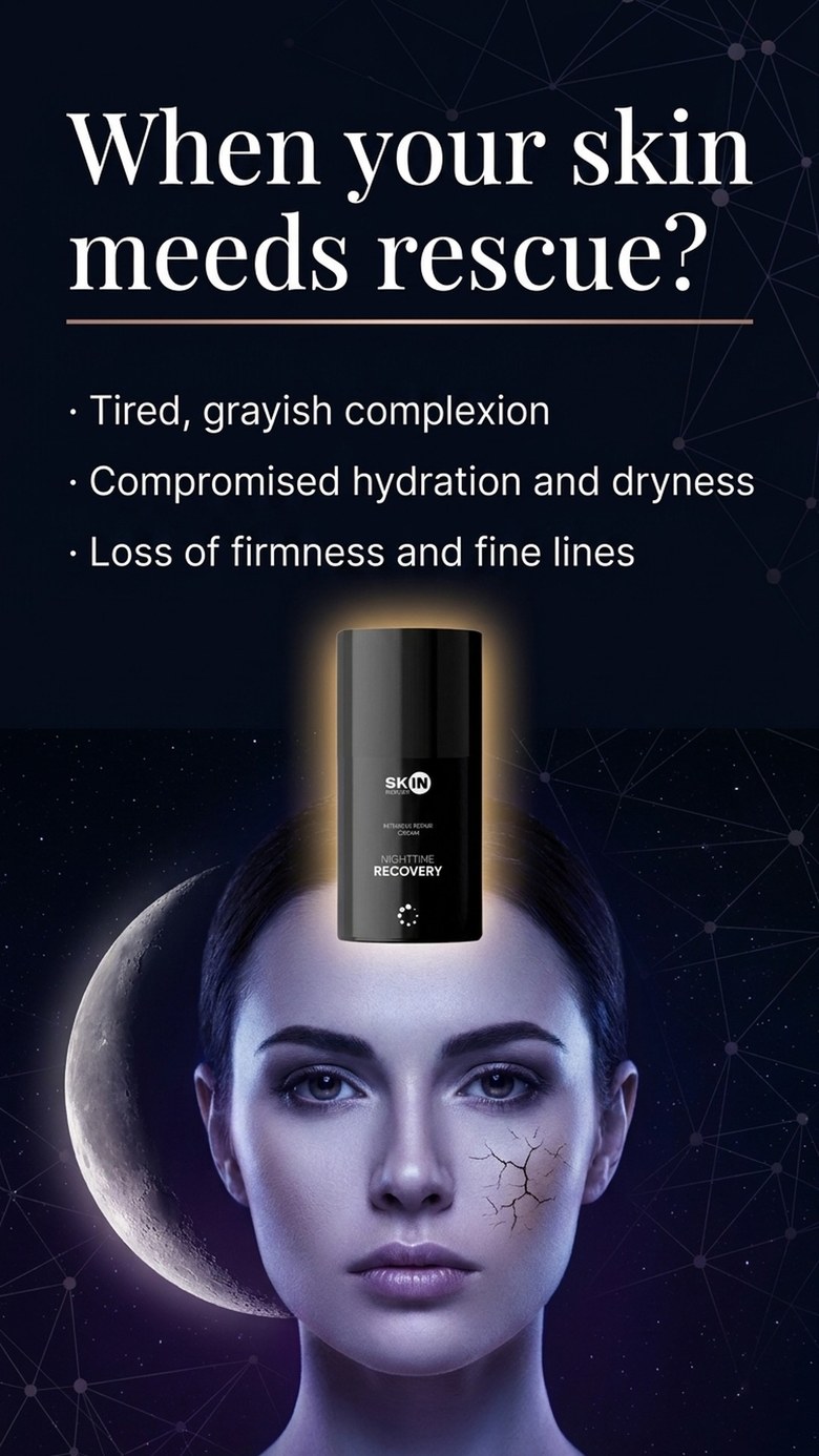 NightTime Recovery - Night Cream with Peptides + Niacinamide + Ceramides - Skin Mission
