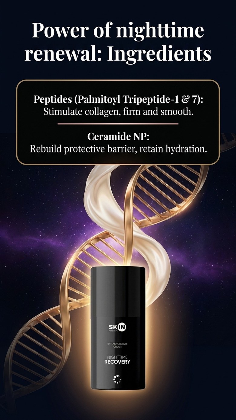 NightTime Recovery - Night Cream with Peptides + Niacinamide + Ceramides - Skin Mission