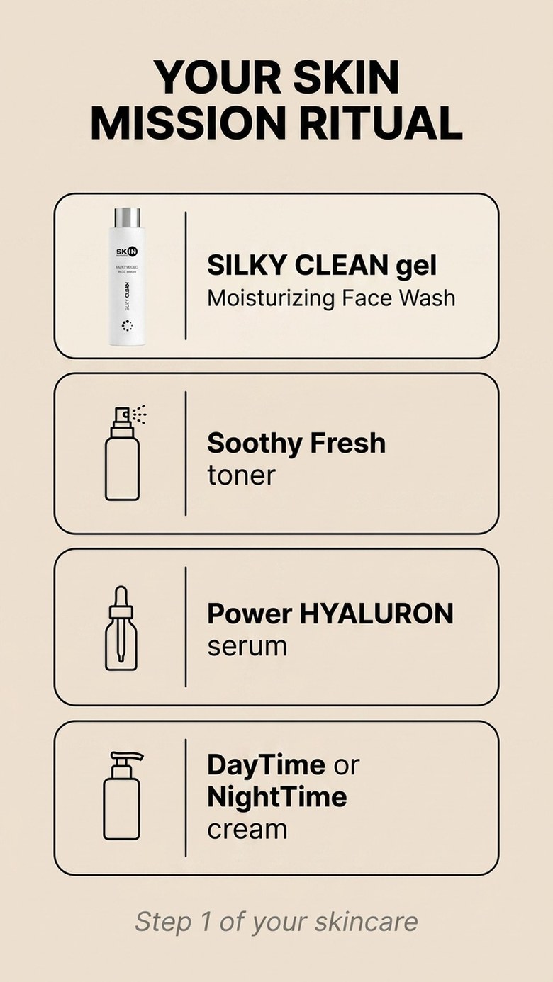 Silky Clean - Cleansing Gel with Hyaluronic Acid + Aloe + Panthenol - Skin Mission