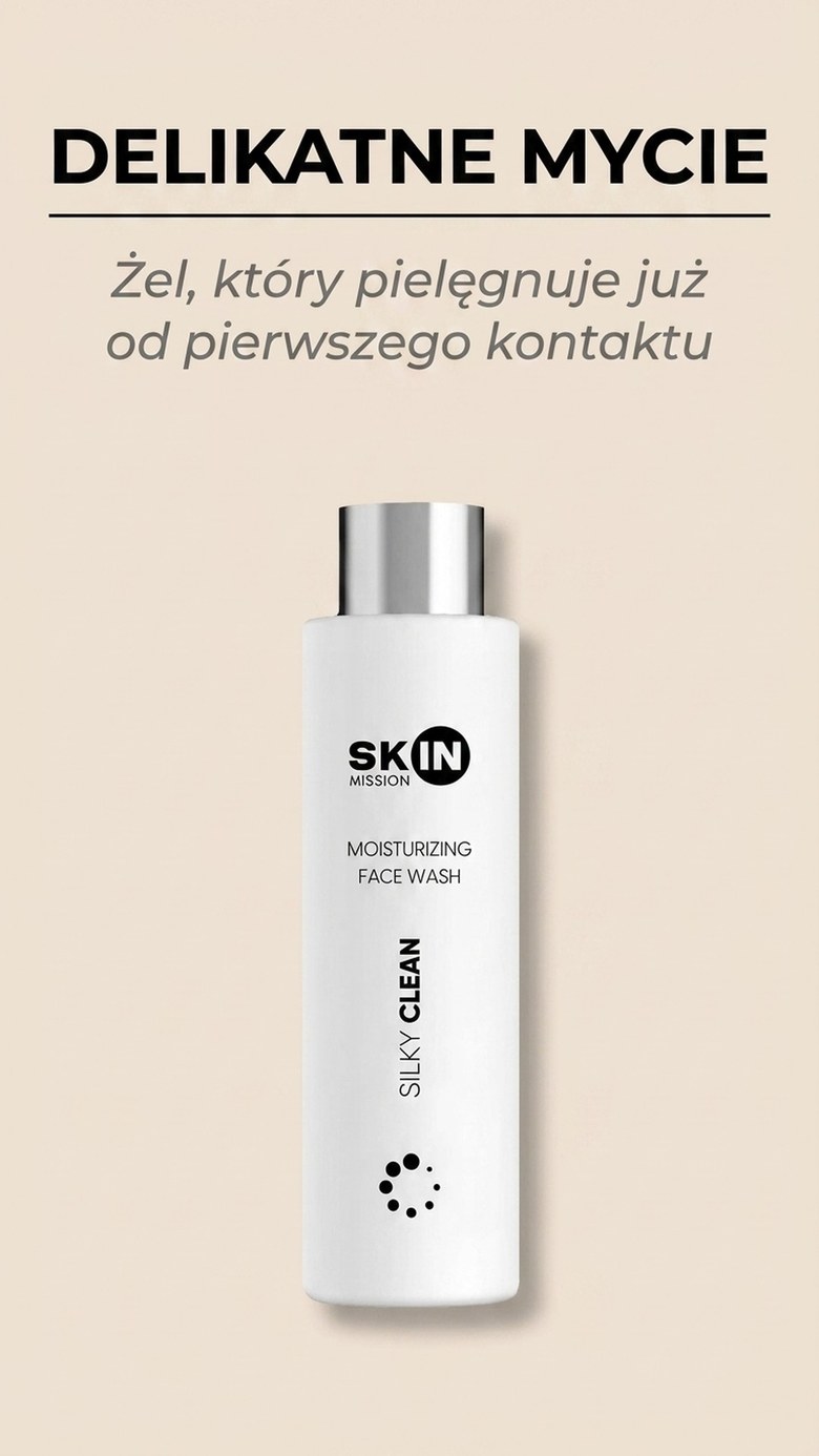 Silky Clean - Żel oczyszczający z Kw. hialuronowym + Aloes + Pantenol - Skin Mission
