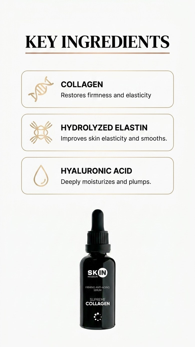 Supreme Collagen - Serum with Collagen + Elastin + Hyaluronic Acid - Skin Mission
