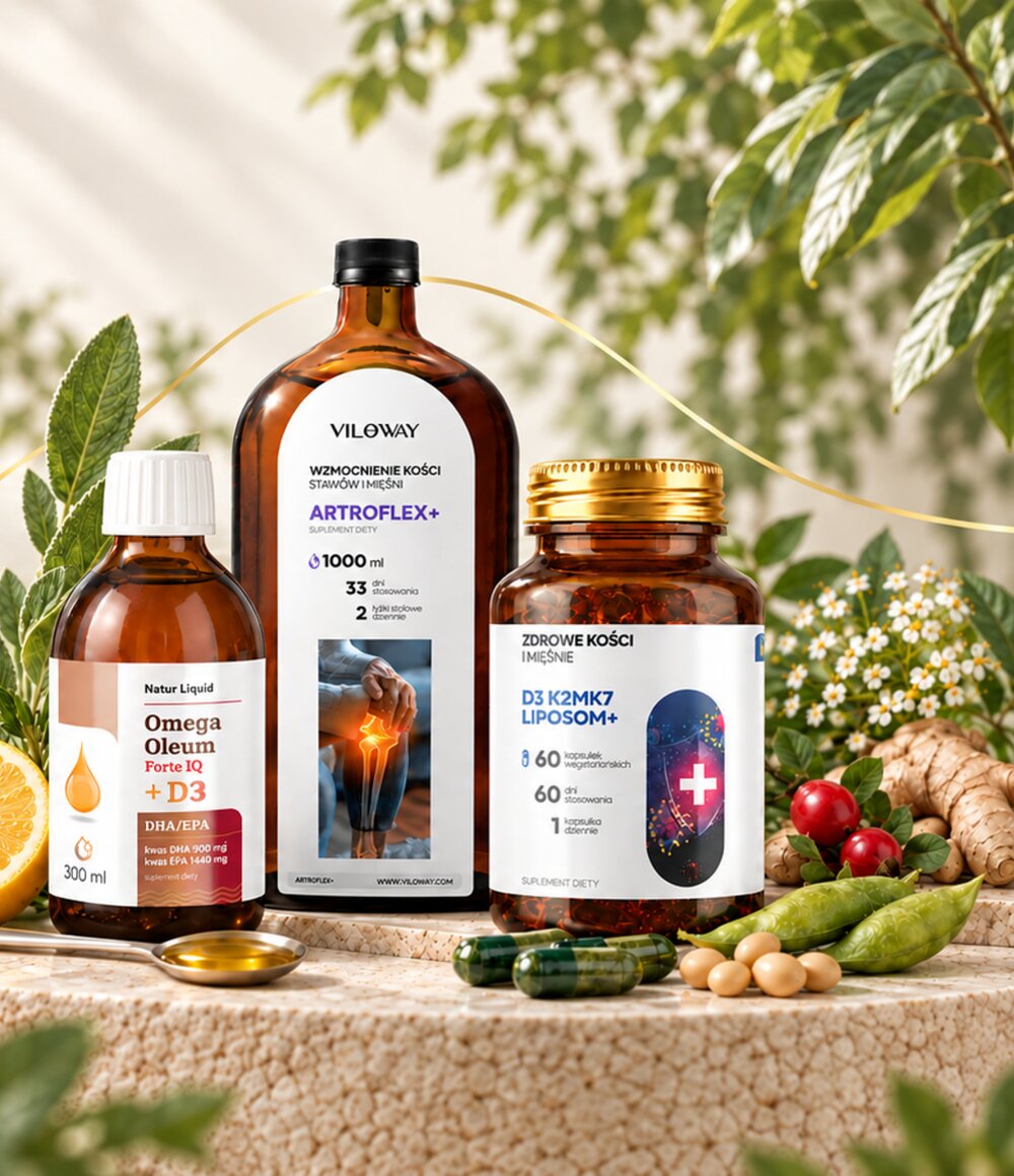 Produkty Viloway - Omega Oleum, Artroflex i D3 K2MK7 Liposom